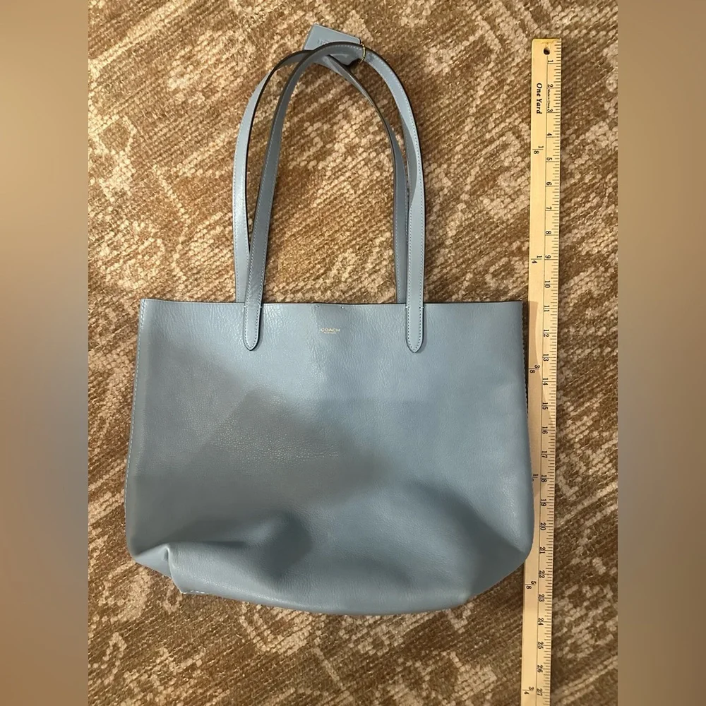 NWOT Coach Dusty Blue Leather Tote - Picture 8 of 12